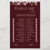 Bride in Bloom Would She Rather Bridal Shower Game (Voorkant)
