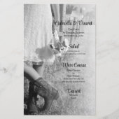 Bride in Cowboy Boots en Sunflower Wedding Menu (Voorkant)