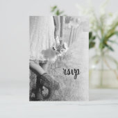 Bride in Cowboy Boots met zonnebloemen die RSVP we (Staand voorkant)