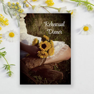 Bride in Cowboy Boots Ranch Rehearsal Dinner Kaart