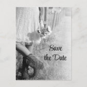 Bride in Cowboy Boots Sunflower Save the Date Aankondigingskaart (Voorkant)