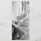 Bride in Cowboy Boots Sunflower Wedding Menu (Voorkant)