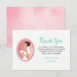 Bride in een Veil met Bedankt van het Vrijgezellen Kaart