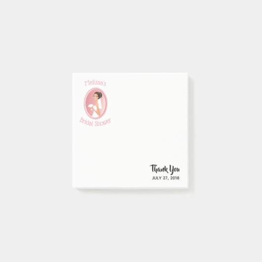 Bride in een Veil met Bedankt van het Vrijgezellen Post-it® Notes (Voorkant)