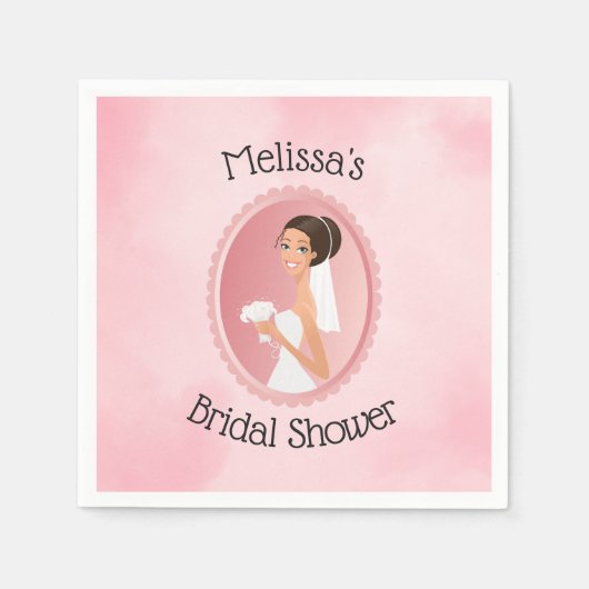 Bride in een Vrijgezellenfeest van Veil Holding Fl Servetten (Voorkant)