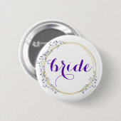 Bride in Floral Border Button (Voorkant /achterkant)