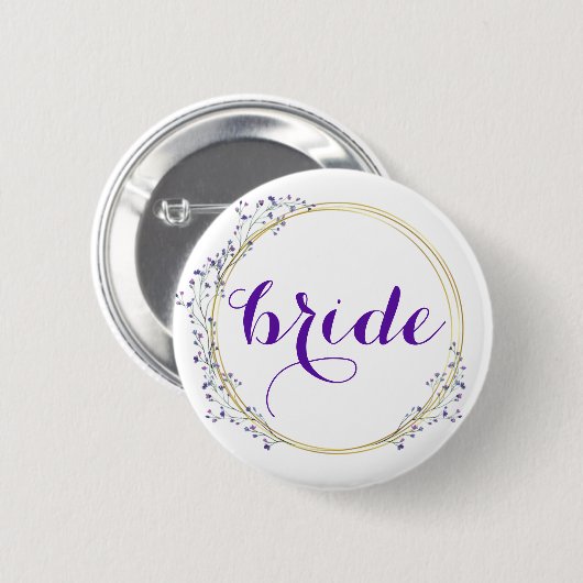 Bride in Floral Border Button (Voorkant /achterkant)
