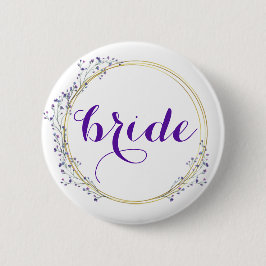 Bride in Floral Border Button