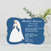 Bride in Gown Bridal Lapis Blue Shower Kaart (Staand voorkant)