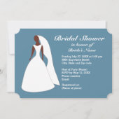 Bride in Gown Niagara Blue Vrijgezellenfeest Invit Kaart (Voorkant)