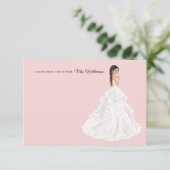 Bride in Gown Vrijgezellenfeest Hartelijk dank Bedankkaart (Staand voorkant)