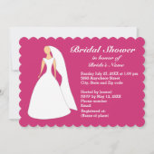 Bride in het donkerroze Vrijgezellenfeest van Gown Kaart (Voorkant)