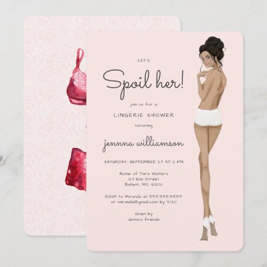 Bride in het Vrijgezellenfeest van de onderkleding Kaart (Voorkant / Achterkant)