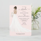 Bride in Lace Gown Vrijgezellenfeest Kaart (Staand voorkant)