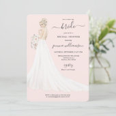 Bride in Lace Gown Vrijgezellenfeest Kaart (Staand voorkant)