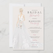 Bride in Lace Wedding Gown Vrijgezellenfeest Kaart (Voorkant)