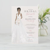 Bride in Lace Wedding Gown Vrijgezellenfeest Kaart (Staand voorkant)