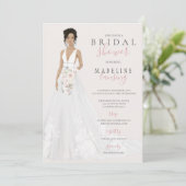 Bride in Lace Wedding Gown Vrijgezellenfeest Kaart (Staand voorkant)