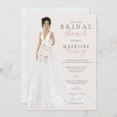 Bride in Lace Wedding Gown Vrijgezellenfeest Kaart (Voorkant / Achterkant)