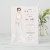 Bride in Lace Wedding Gown Vrijgezellenfeest Kaart (Staand voorkant)