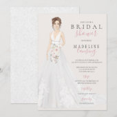 Bride in Lace Wedding Gown Vrijgezellenfeest Kaart (Voorkant / Achterkant)