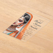 Bride in Lehenga Choli Etnisch Indiaas Vrijgezelle Acryl Uitnodigingen (Laagn)