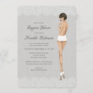 Bride in Panties Lacy Lingerie Shower Kaart