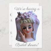 Bride in roze hoofdvet Vrijgezellenfeest Kaart (Voorkant / Achterkant)