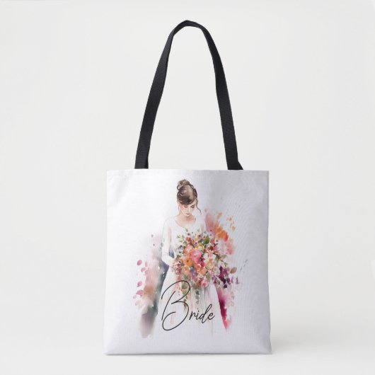 Bride in Waterverf | Weddenschap Tote Bag (Voorkant)