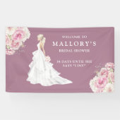 Bride in Wedding Gown Vrijgezellenfeest Welkom Spandoek (Horizontaal)