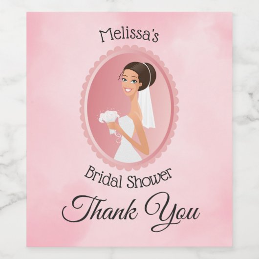 Bride in Wedding Gown Vrijgezellenfeest Wijn Etiket (Enkel label)