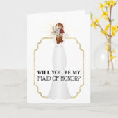 Bride in witte jurk Verander de kleur van het haar Kaart (Gele Bloem)