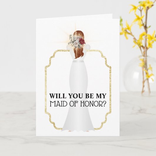 Bride in witte jurk Verander de kleur van het haar Kaart (Gele Bloem)