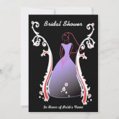 Bride in Zwarte Achtergrond Vrijgezellenfeest nodi Kaart (Voorkant)