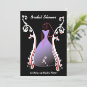 Bride in Zwarte Achtergrond Vrijgezellenfeest nodi Kaart (Staand voorkant)