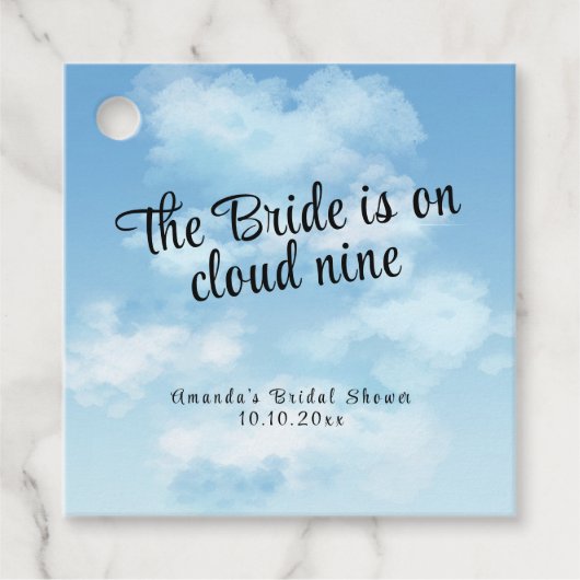 Bride Is On Cloud Nine Bridal Shower Bedankjes Labels (Voorkant)