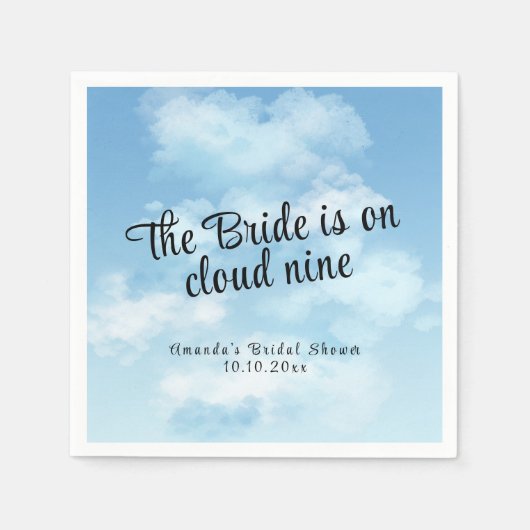 Bride Is On Cloud Nine Bridal Shower Servet (Voorkant)