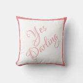 Bride ja Darling Pink Script Chic Wedding Kussen (Voorkant)