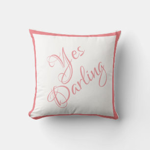 Bride ja Darling Pink Script Chic Wedding Kussen