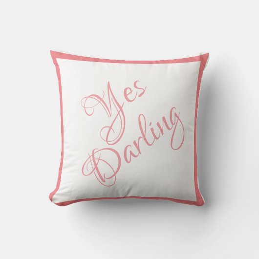 Bride ja Darling Pink Script Chic Wedding Kussen (Voorkant)