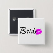 Bride Kiss Vierkante Button 5,1 Cm (Voorkant /achterkant)