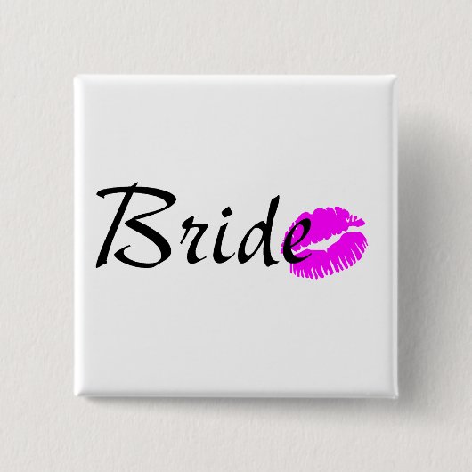 Bride Kiss Vierkante Button 5,1 Cm (Voorkant)