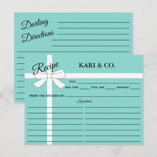 BRIDE Kitchen Personal Shower Party Recipe Kaart (Voorkant / Achterkant)