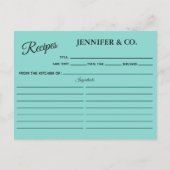 BRIDE Kitchen Vrijgezellenfeest Party Recipe Kaart (Voorkant)