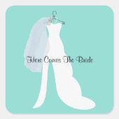 BRIDE komt hier uit de Bride Bridal party Vierkante Sticker (Voorkant)