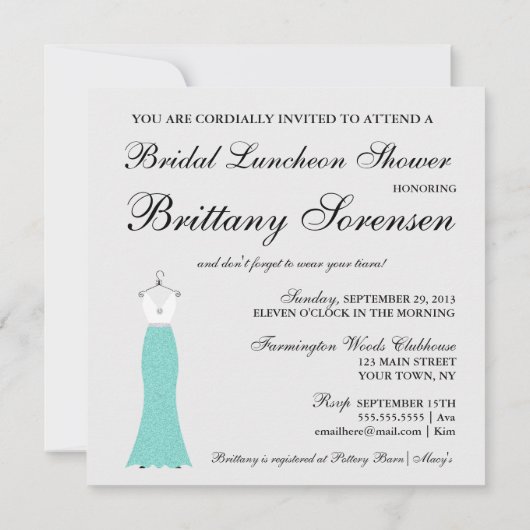 BRIDE komt hier voor de Bride Shower Party Kaart (Achterkant)