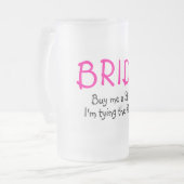 Bride (Koop me een hot-me-koppeling met de knoop) Matglas Bierpul (Voorkant links)