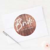 Bride Lace wood texture rustic string lights Ronde Sticker (Envelop)