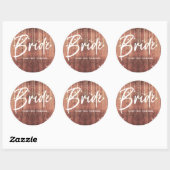 Bride Lace wood texture rustic string lights Ronde Sticker (Vel)