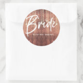 Bride Lace wood texture rustic string lights Ronde Sticker (Tas)
